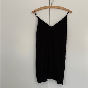 Black mini slip dress